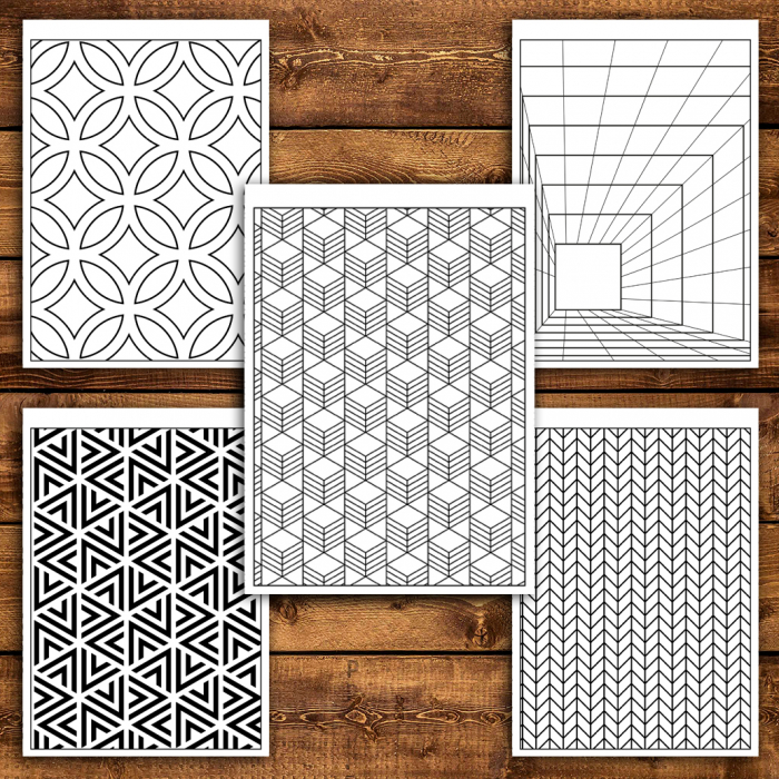 Carte de colorat antistres, 50 de ilustratii Tipare Geometrice - Volumul II [5]