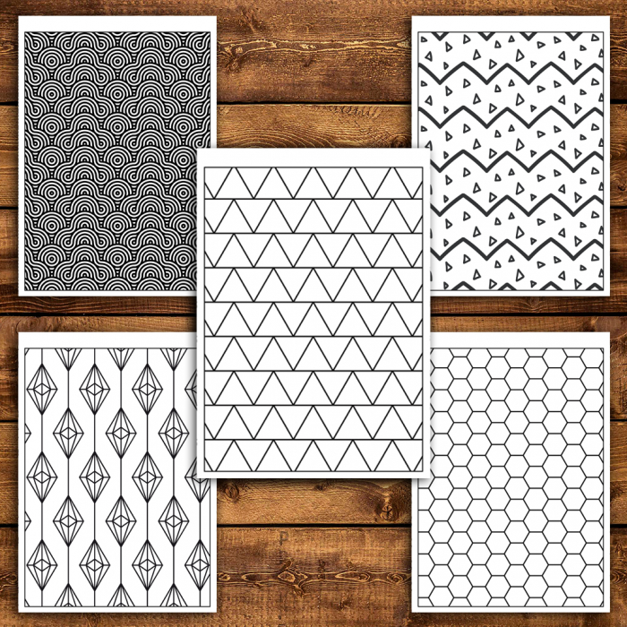 Carte de colorat antistres, 50 de ilustratii Tipare Geometrice - Volumul II [4]