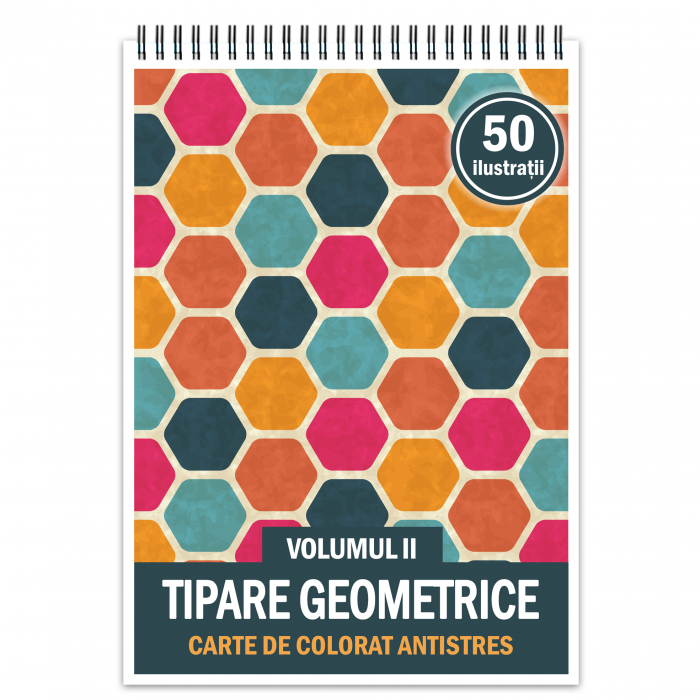 Carte de colorat antistres, 50 de ilustratii Tipare Geometrice - Volumul II [1]