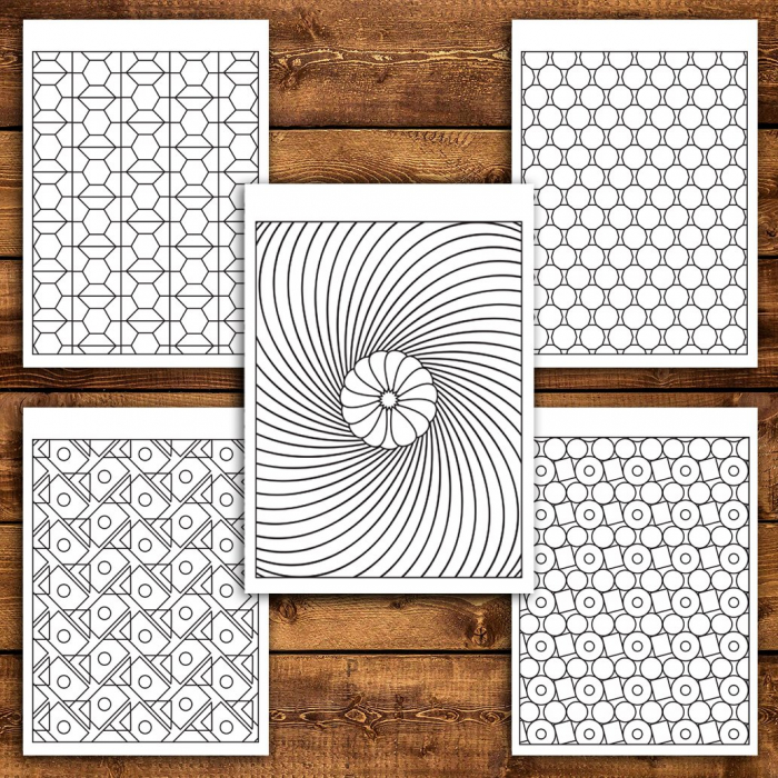 Carte de colorat antistres, 50 de ilustratii Tipare Geometrice - Volumul IV [3]