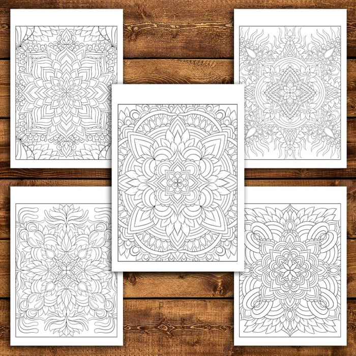 Carte de colorat antistres, 50 de ilustratii Tipare Mandala [2]