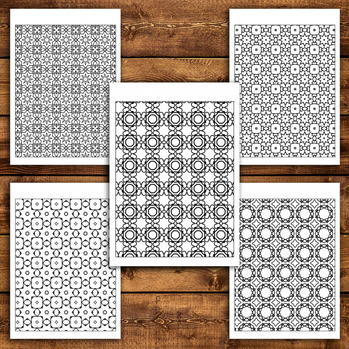 Carte de colorat antistres, 50 de ilustratii Tipare Simple [3]