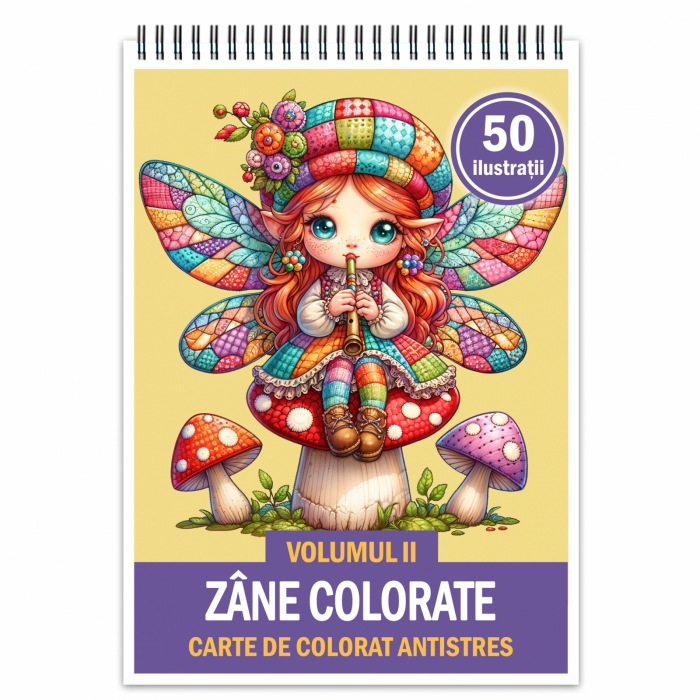 Carte de colorat antistres , 50 de ilustratii Zane Colorate - Volumul I, 106 pagini [1]