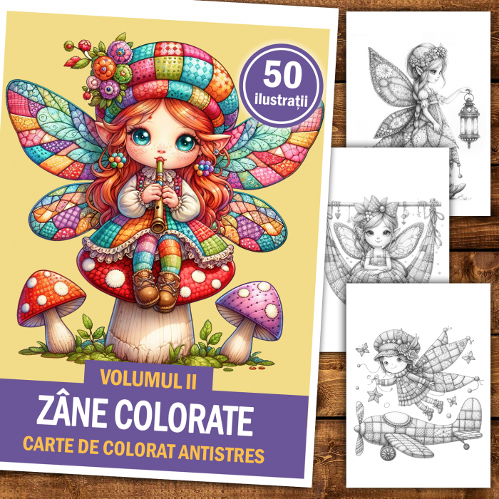Carte de colorat antistres , 50 de ilustratii Zane Colorate - Volumul I, 106 pagini [2]