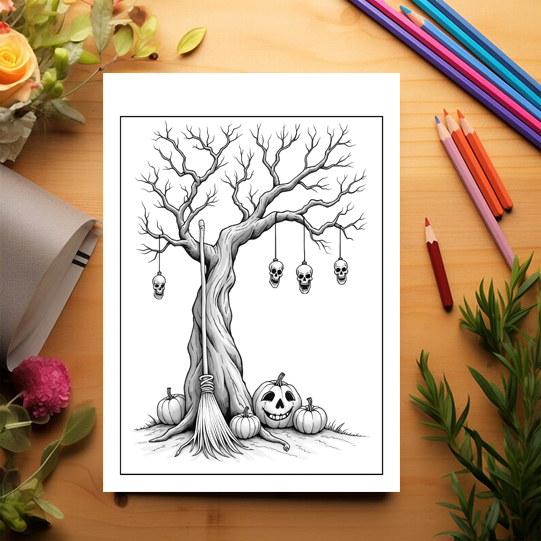 Carte de colorat antistres , 50 de ilustratiiSpooky Halloween, 106 pagini [3]