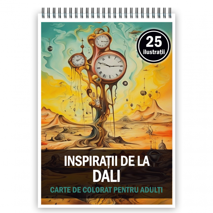 Carte de colorat pentru adulti, 25 de ilustratii, Dali, 56 pagini [1]