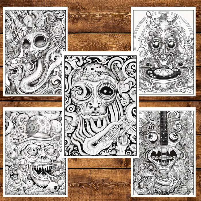 Carte de colorat, 40 de ilustratii, Psychedelia, 86 pagini [5]