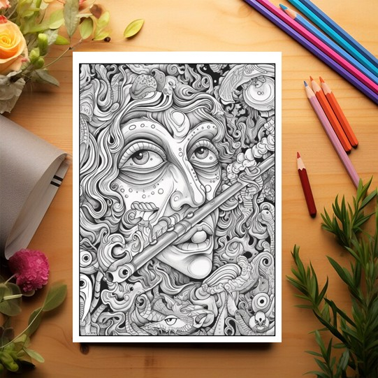 Carte de colorat, 40 de ilustratii, Psychedelia, 86 pagini [3]