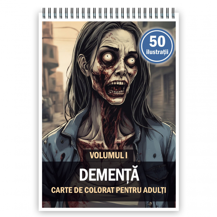 Carte de colorat pentru adulti, 50 de ilustratii, Dementa - Volumul I, 106 pagini [1]