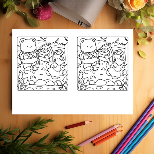 Carte de colorat Dual Vision, 40x2 ilustratii cu Cozy Date, 86 pagini [3]