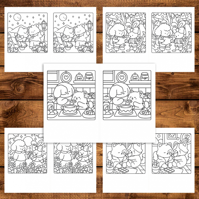 Carte de colorat Dual Vision, 40x2 ilustratii cu Cozy Date, 86 pagini [5]