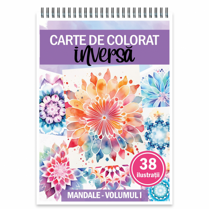 Carte de colorat inversa, 38 de ilustratii, Mandale - Volumul I, 82 pagini [1]