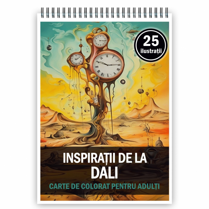 Carte de colorat pentru adulti, 25 de ilustratii, Dali, 56 pagini [1]
