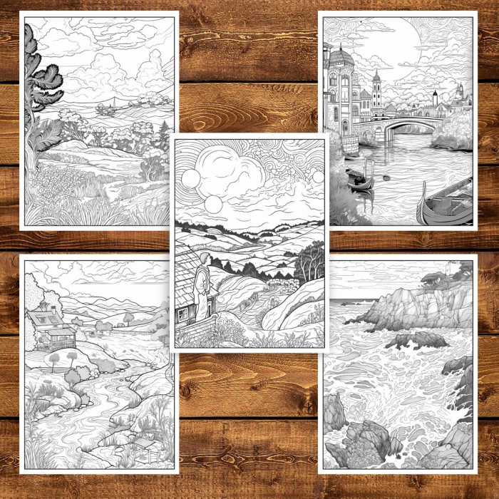Carte de colorat pentru adulti, 25 de ilustratii, Vincent van Gogh, 56 pagini [4]