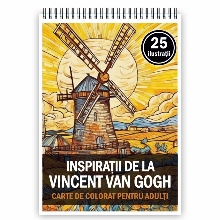 Carte de colorat pentru adulti, 25 de ilustratii, Vincent van Gogh, 56 pagini [1]