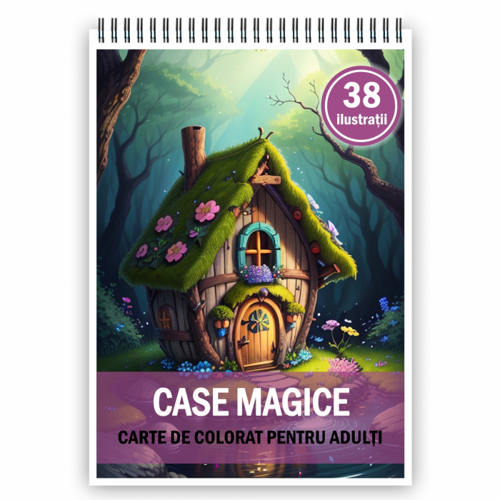 Carte de colorat pentru adulti, 38 de ilustratii, Case magice, 86 pagini [1]