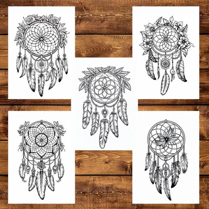 Carte de colorat pentru adulti, 45 de ilustratii, Dreamcatcher - Volumul II, 96 pagini [6]