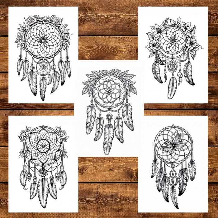 Carte de colorat pentru adulti, 45 de ilustratii, Dreamcatcher - Volumul II, 96 pagini [6]