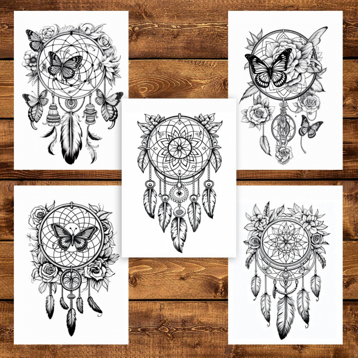 Carte de colorat pentru adulti, 45 de ilustratii, Dreamcatcher - Volumul II, 96 pagini [4]