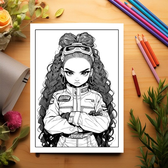 Carte de colorat pentru adulti, 50 de ilustratii Anime Sports Girls, 106 pagini [3]