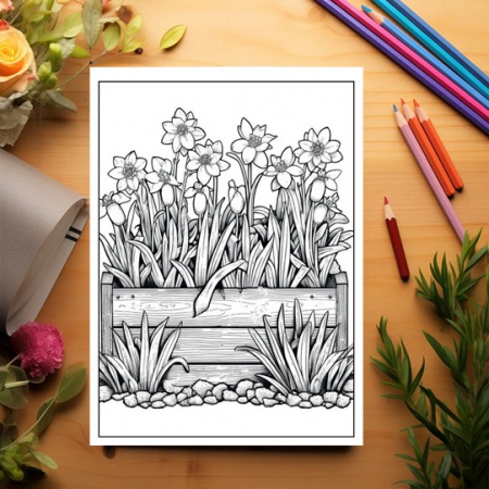 Carte de colorat pentru adulti, 50 de ilustratii, Aranjamente Florale - Volumul I, 106 pagini [6]