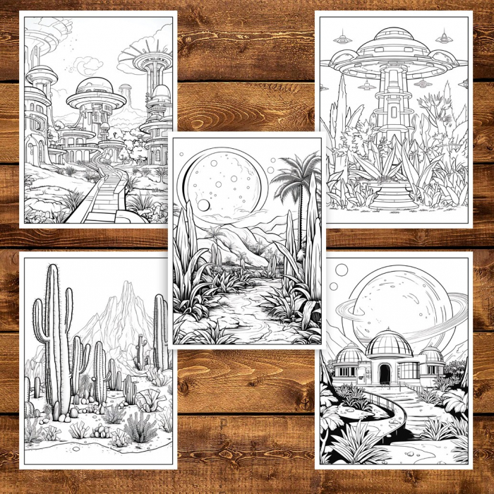 Carte de colorat pentru adulti, 50 de ilustratii, Gardens of the Galaxy, 106 pagini [4]