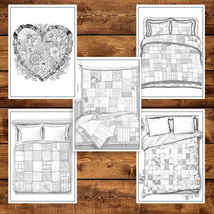 Carte de colorat pentru adulti, 50 de ilustratii, Patchwork, 106 pagini [4]