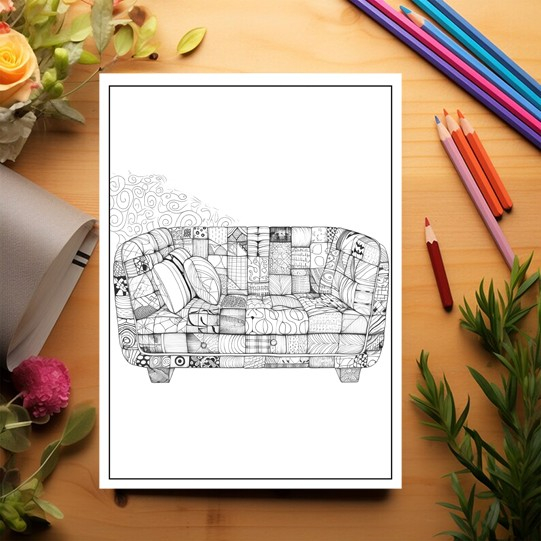Carte de colorat pentru adulti, 50 de ilustratii, Patchwork, 106 pagini [3]