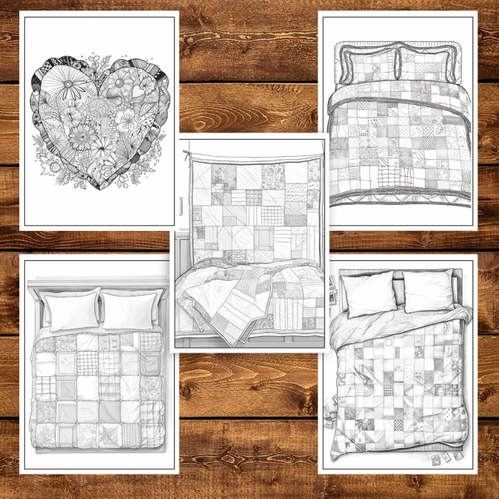 Carte de colorat pentru adulti, 50 de ilustratii, Patchwork, 106 pagini [4]