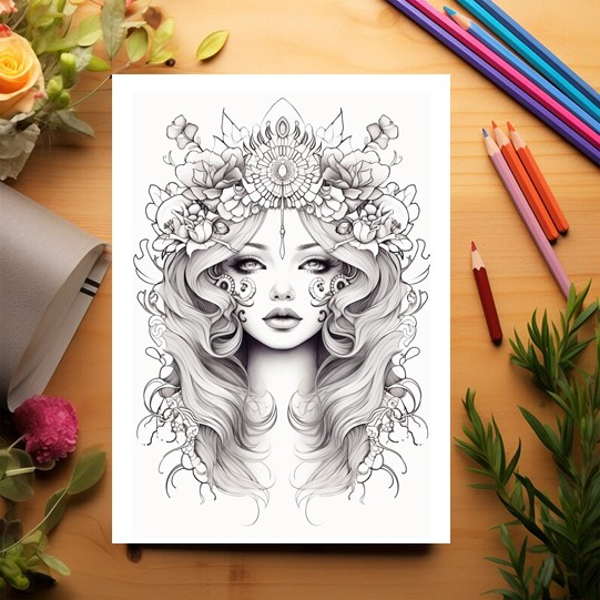 Carte de colorat pentru adulti, 50 de ilustratii, Tatuaje - Volumul I, 106 pagini [3]