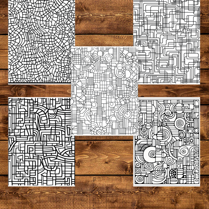 Carte de colorat pentru adulti, 50 de ilustratii, Tipare Abstracte, 106 pagini [4]