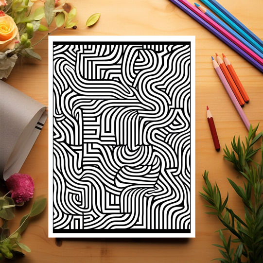 Carte de colorat pentru adulti, 50 de ilustratii, Tipare Abstracte, 106 pagini [3]