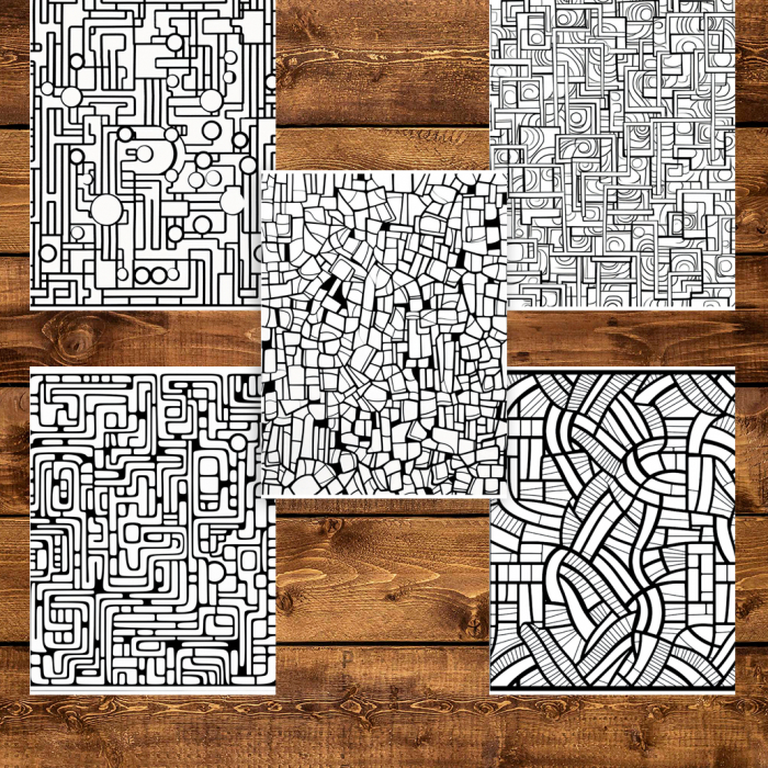 Carte de colorat pentru adulti, 50 de ilustratii, Tipare Abstracte, 106 pagini [5]