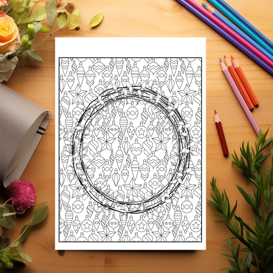 Carte de colorat pentru copii , 25 de ilustratii Tipare de Craciun, 56 pagini [3]