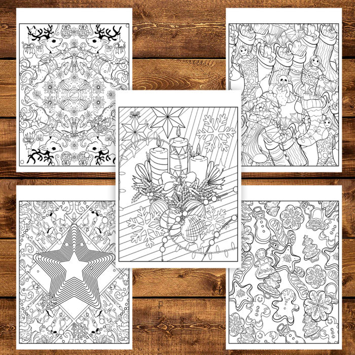 Carte de colorat pentru copii , 25 de ilustratii Tipare de Craciun, 56 pagini [5]