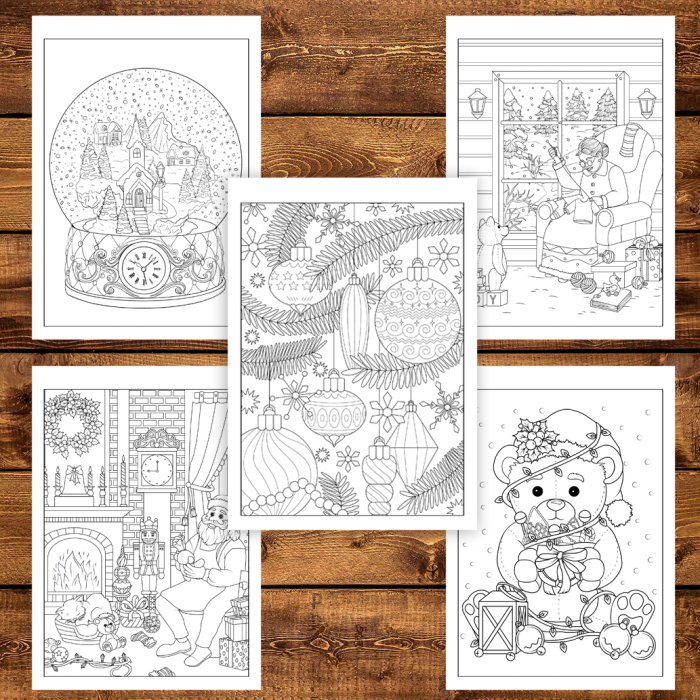 Carte de colorat pentru copii , 30 de ilustratii O Iarna Calduroasa, 66 pagini [4]