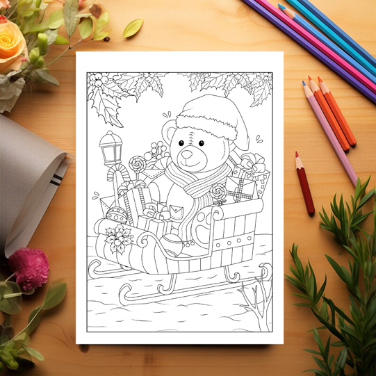Carte de colorat pentru copii , 30 de ilustratii O Iarna Calduroasa, 66 pagini [3]