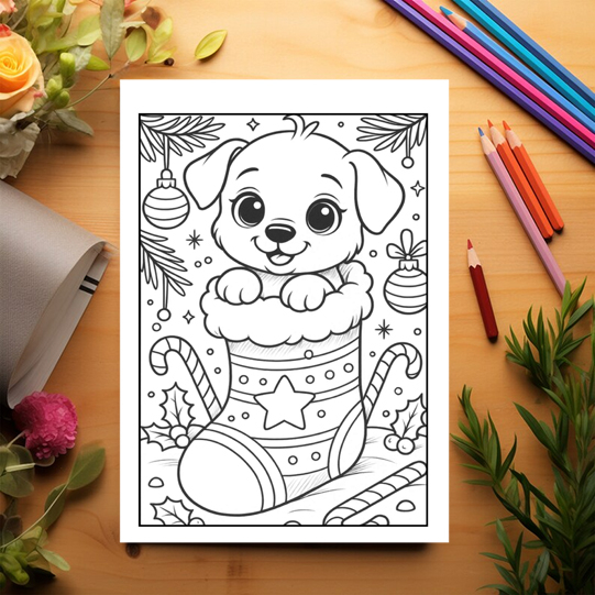 Carte de colorat pentru copii , 35 de ilustratii Magia Craciunului, 106 pagini [3]