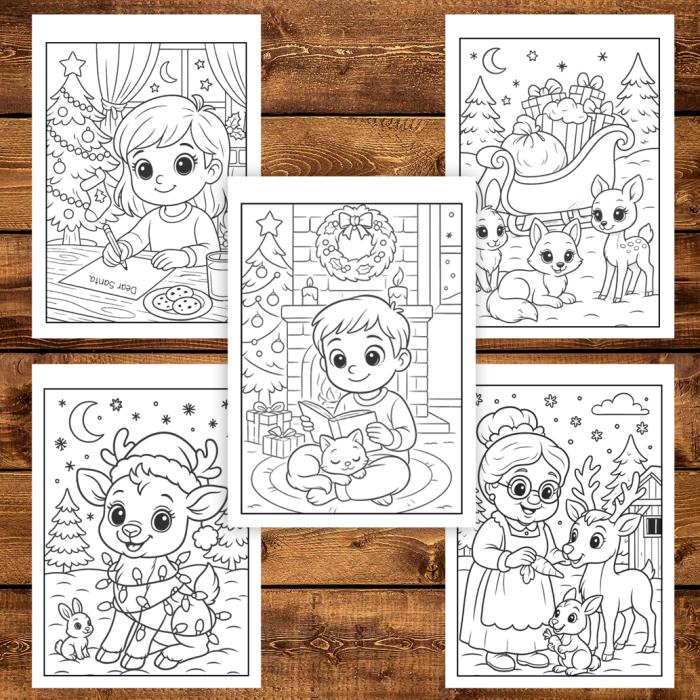 Carte de colorat pentru copii , 35 de ilustratii Magia Craciunului, 106 pagini [5]