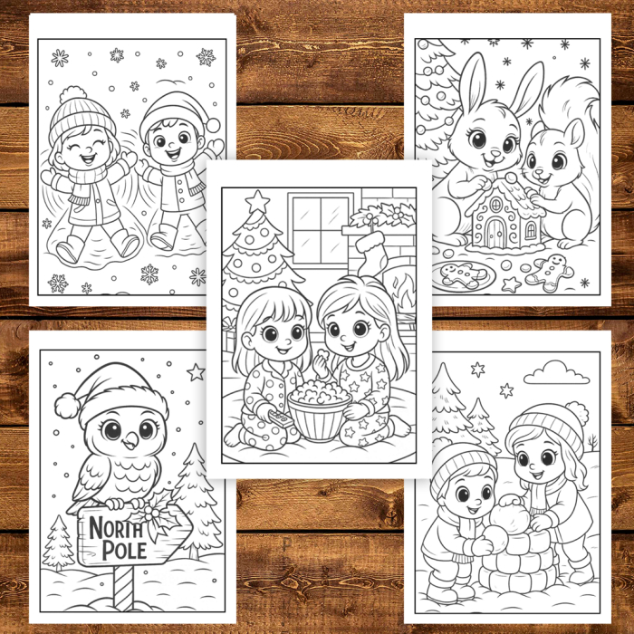 Carte de colorat pentru copii , 35 de ilustratii Magia Craciunului, 106 pagini [4]