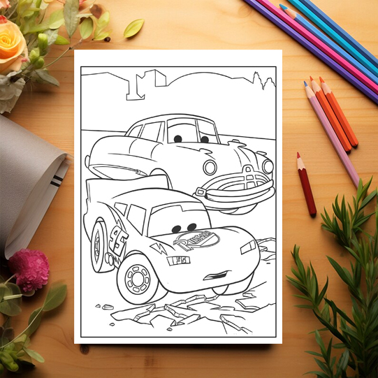 Carte de colorat pentru copii, 40 de ilustratii Cars - Volumul II, 86 pagini [3]