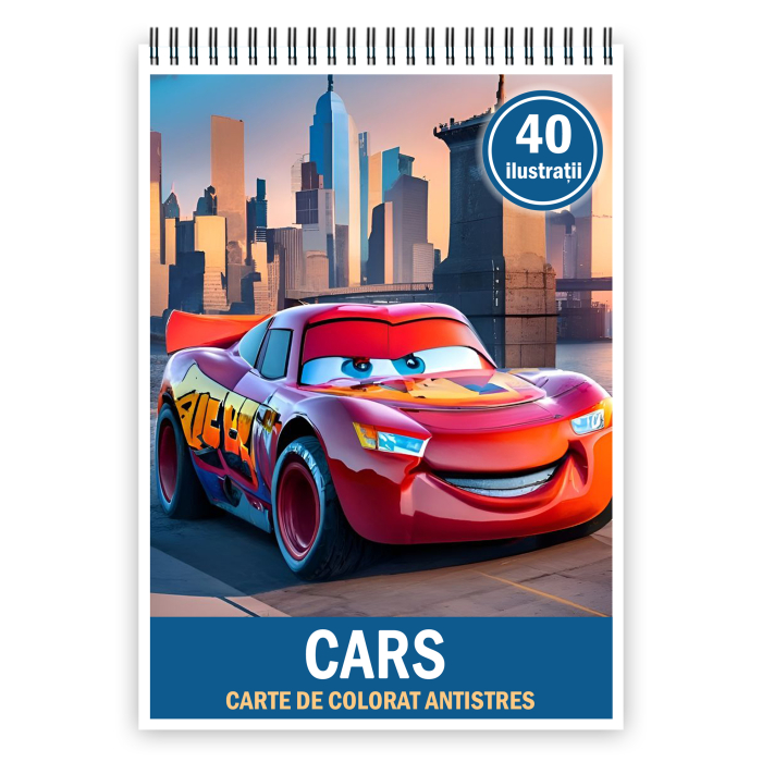 Carte de colorat pentru copii, 40 de ilustratii Cars - Volumul II, 86 pagini [1]