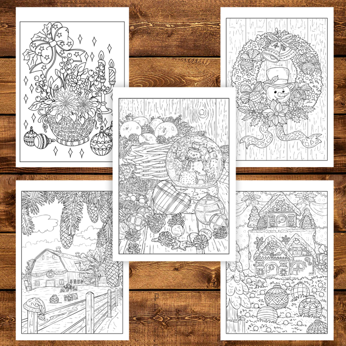 Carte de colorat pentru copii , 40 de ilustratii Magie de Craciun - Volumul IV - Editie Premium, 86 pagini [4]