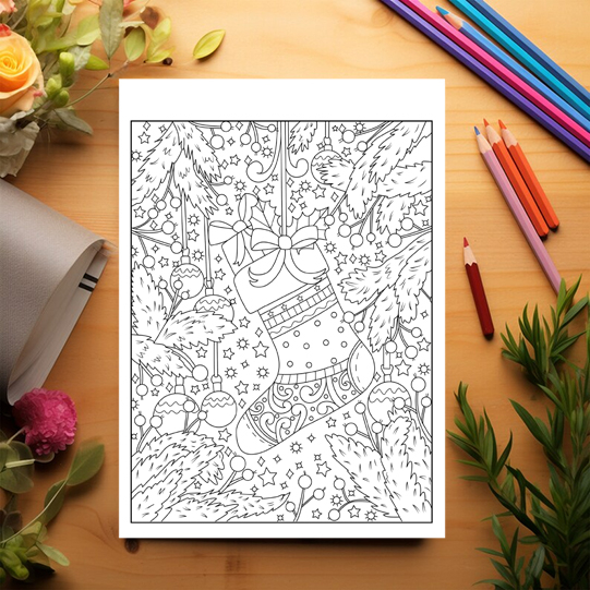 Carte de colorat pentru copii , 40 de ilustratii Magie de Craciun - Volumul IV - Editie Premium, 86 pagini [3]