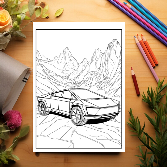 Carte de colorat pentru copii , 40 de ilustratii Masini pe Drumuri, 86 pagini [3]