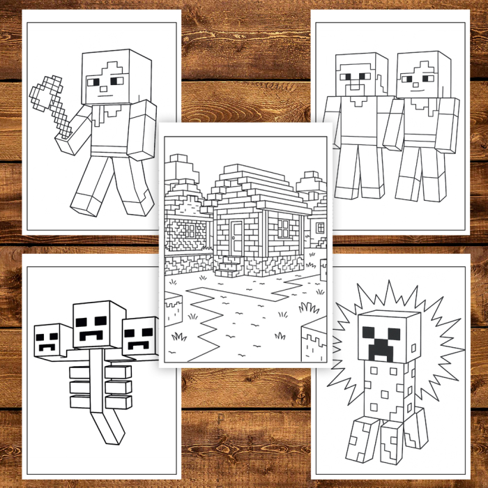 Carte de colorat pentru copii , 40 de ilustratii Minecraft, 86 pagini [4]