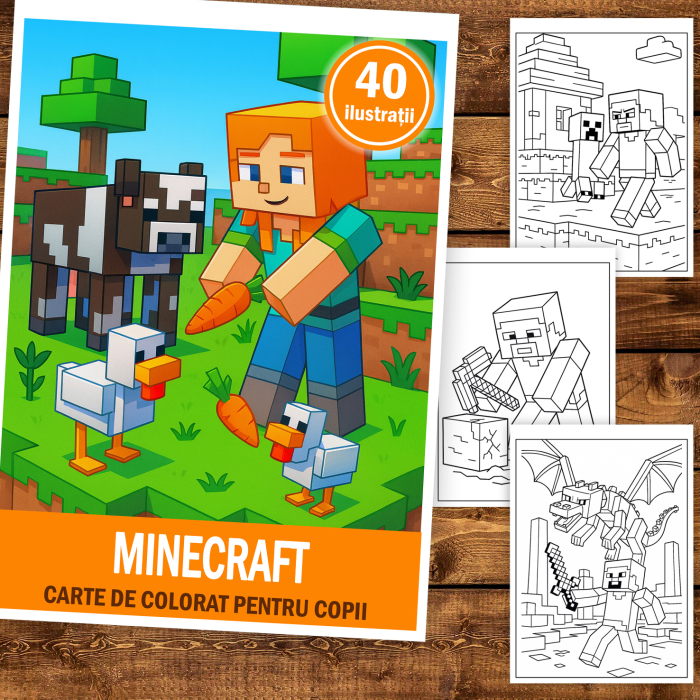 Carte de colorat pentru copii , 40 de ilustratii Minecraft, 86 pagini [2]