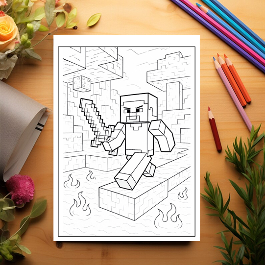 Carte de colorat pentru copii , 40 de ilustratii Minecraft, 86 pagini [3]