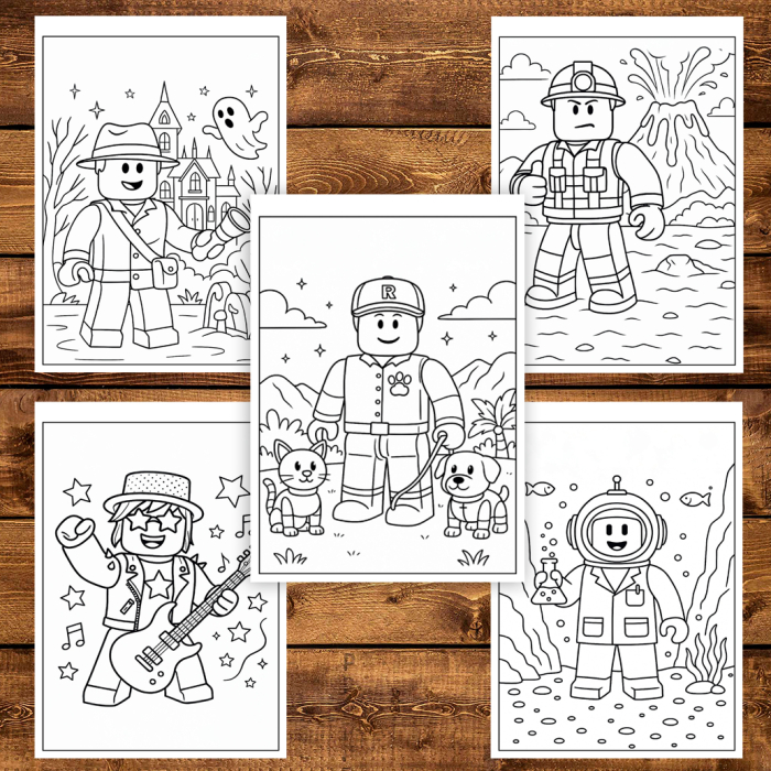 Carte de colorat pentru copii , 40 de ilustratii Roblox, 106 pagini [4]