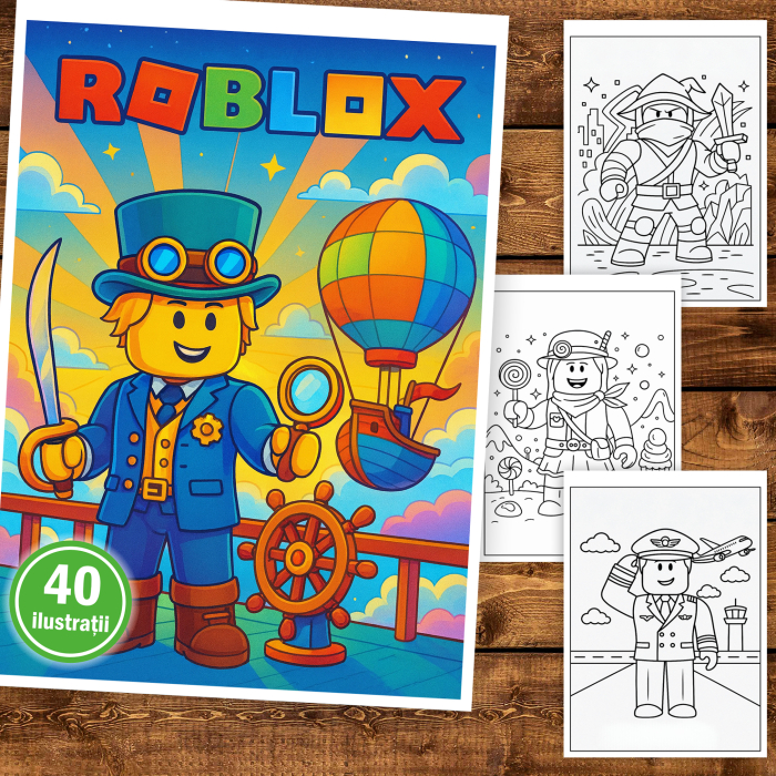 Carte de colorat pentru copii , 40 de ilustratii Roblox, 106 pagini [2]